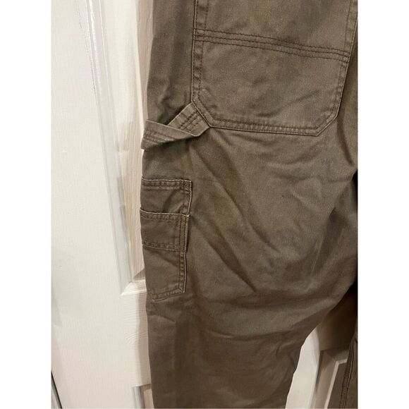 Gander Mountain Guide Series Gray Brown Flannel Lined Carpenter Utility Jeans sz - Picture 1 of 8